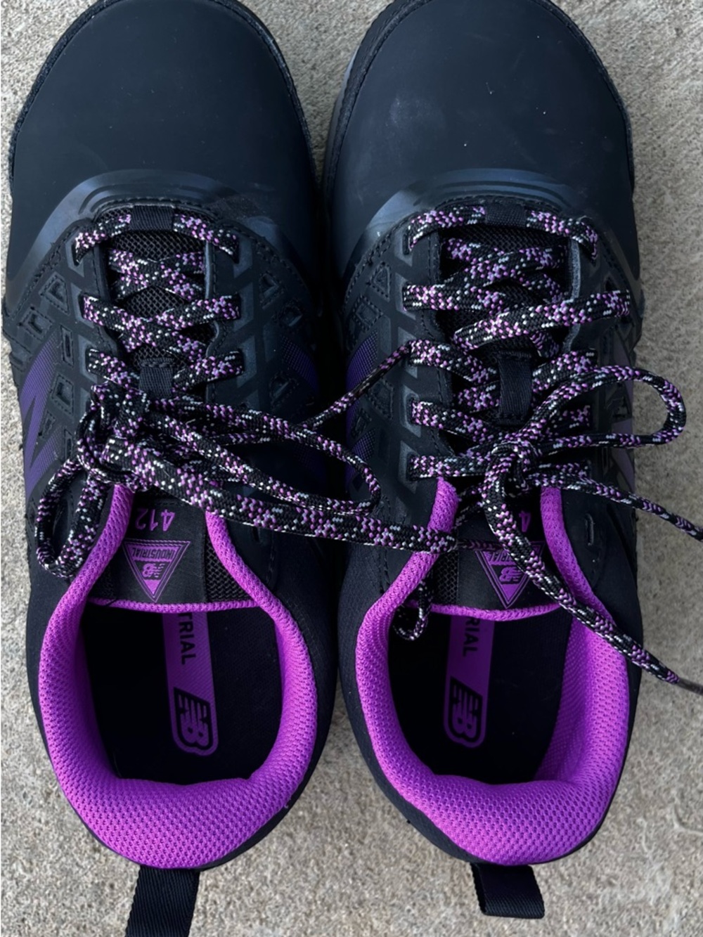 New Balance 412 Toe Protect Black Purple Work Shoes Size 8 wide